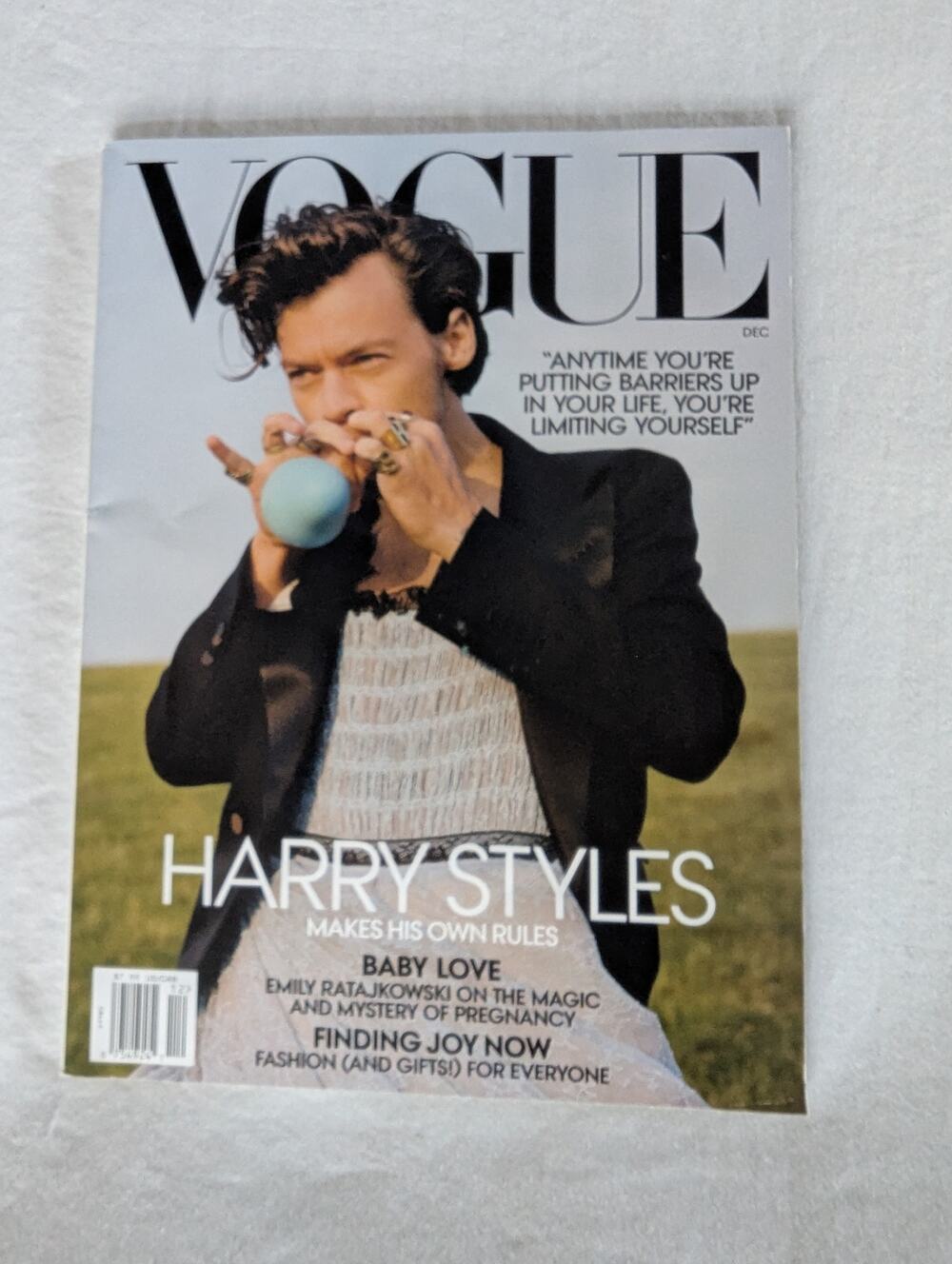 Harry Styles Vogue Magazine Dress December 2020 Collectible Rare Issue